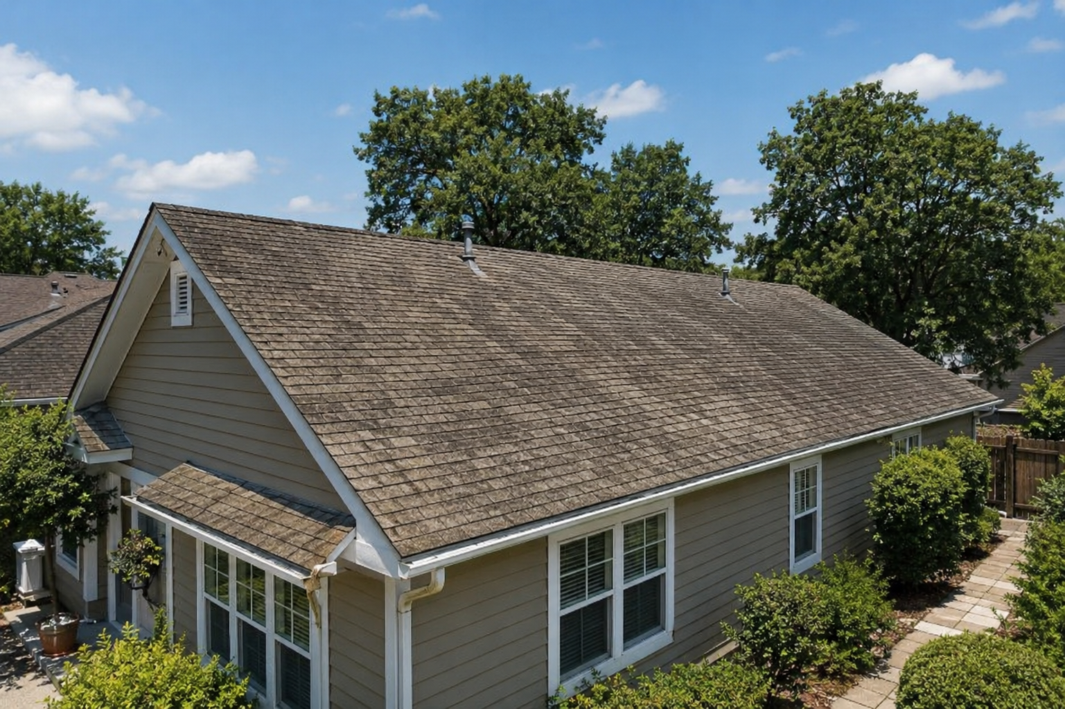 Weathered roof before restoration